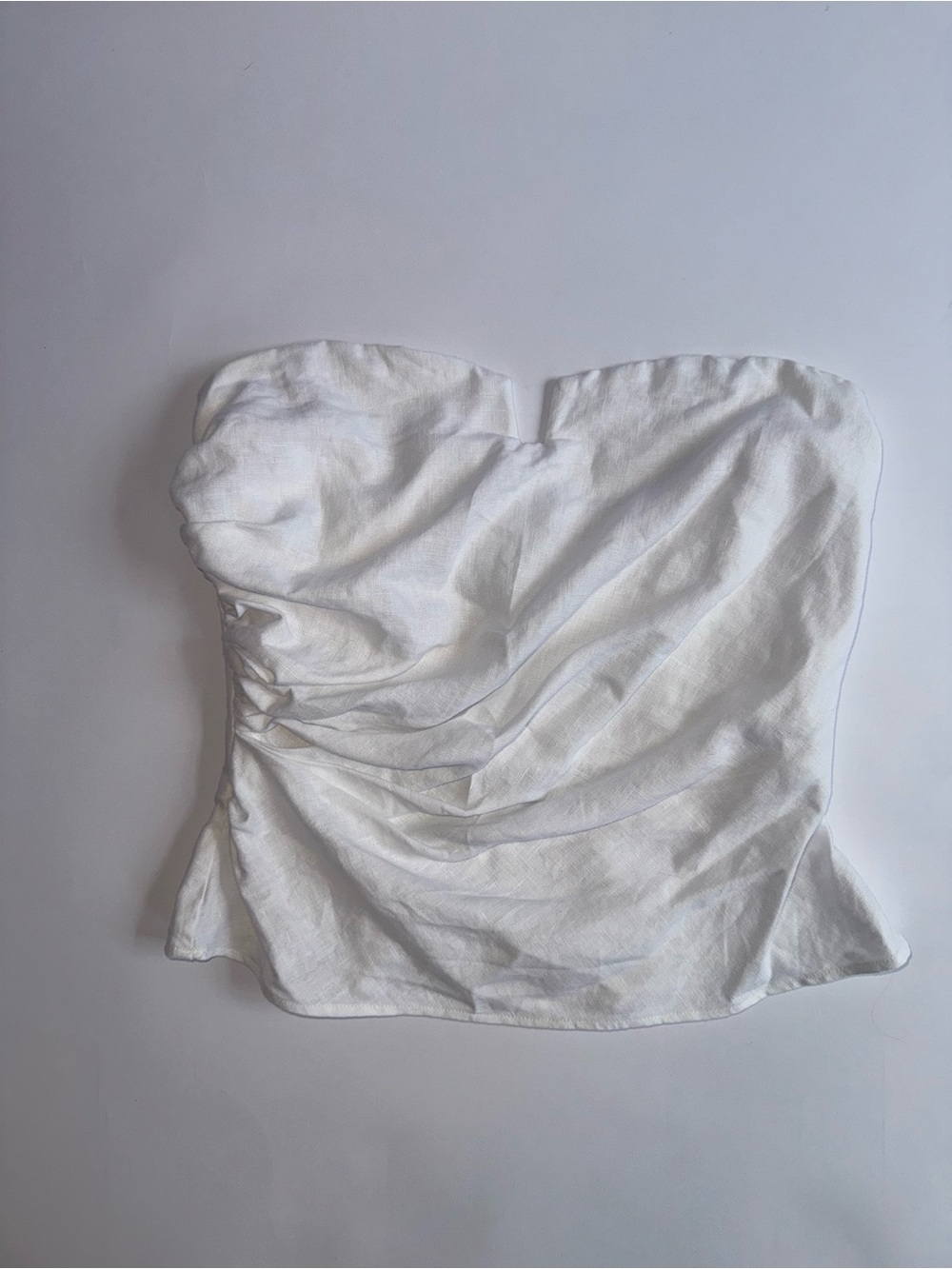 Reformation Madelyn Linen Strapless Top White Women’s Size 10